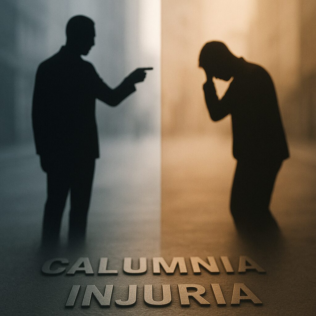 Alguien calumniando o injuriando a otra persona